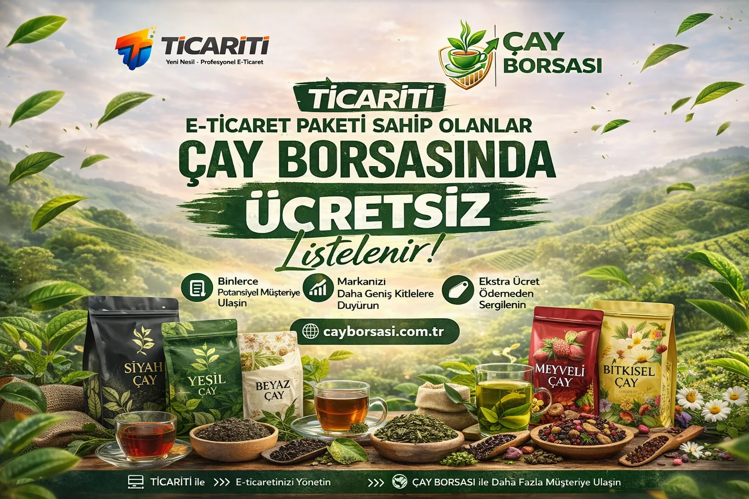 Ticariti E-Ticaret Paketine Sahip Olan Firmalar Çayborsası’nda Ücretsiz Yer Alır